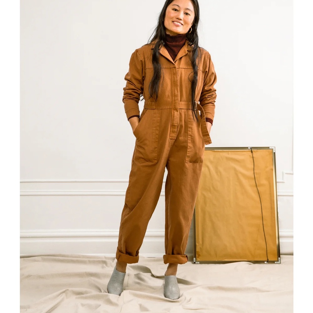 Loup Wallis Long Sleeve Jumpsuit in Brown, Women’s Small